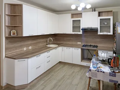 Белая угловая кухня на заказ《 30 примеров 》Киев, Вишневое, Софиевская  Борщаговка • ILOFT