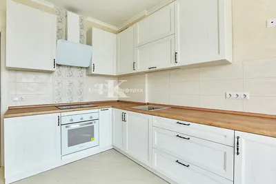 Угловая кухня «Мария» из ЛДСП Egger белая со встроенной техникой купить от  производителя на заказ в Москве недорого