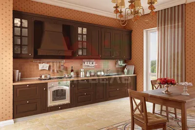 Кухонные гарнитуры на заказ в коричневом цвете. Кухни по размерам заказчика  в Петрозаводске.