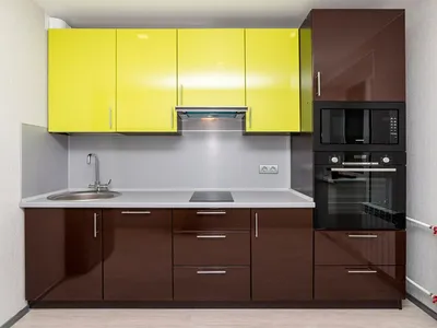 Кухни в стиле Модерн коричневого цвета