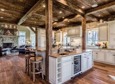 кухня шале | Rustic kitchen design, Ranch house kitchen, Rustic kitchen  cabinets