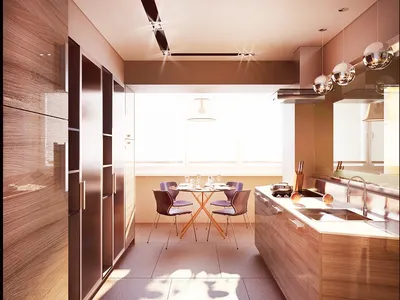 Кухня объединенная с балконом 7,9кв метра купить на заказ от фабрики Grandis