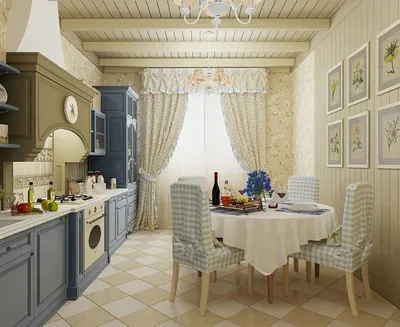 Кухня-столовая в стиле прованс, …» — создано в Шедевруме
