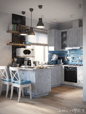 Кухня-студия в хрущевке - Галерея 3ddd.ru | Кухня-студия, Интерьер кухни,  Кухня