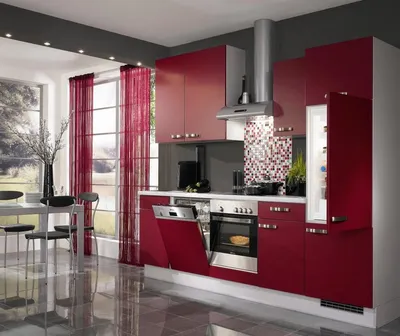 Бордовая кухня в интерьере: дизайн, фото, сочетание цветов | Статьи о  мебели и интерьере