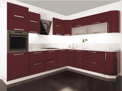 Бордовая кухня: оттенки, цветовое сочетания, стиль, фото