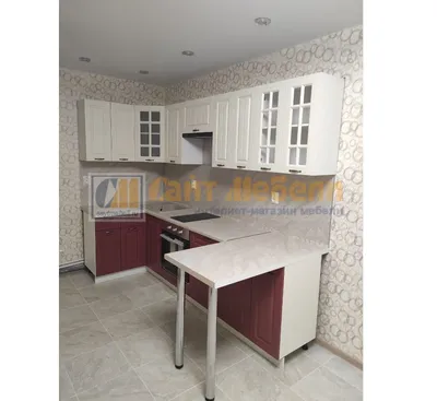 Кухня Гламур белый металлик / бордо металлик (4,6 м): купить в мебельном  магазине МебельОК
