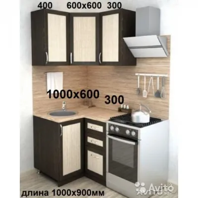 Недорогая угловая маленькая кухня бежевого цвета, Екатеринбург