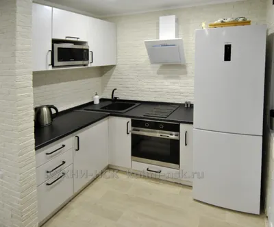 Кухня угловая мини ДСП белый 1R купить на заказ по низкой цене в Киеве |  Магмебель