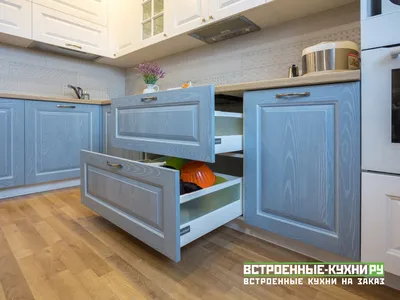 Кухня в синих тонах фото фотографии