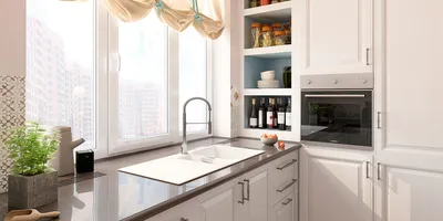 Дизайн кухни с мойкой у окна - лучшие решения для интерьера на фото от SALON