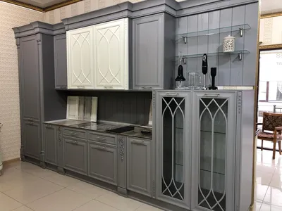 Кухня Венеция АРД угловая 3,6х1,2м белая с серебром