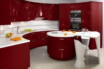Кухня вишневого цвета фото фотографии