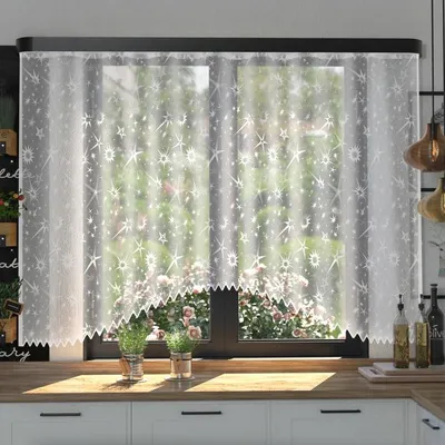 Тюль кухонная со шторной лентой, 160х315 см, цвет белый, 100% полиэстер -  купить в Москве, цены на Мегамаркет