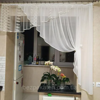 Тюль жаккардовая для кухни, спальни, детской №430 кремовая