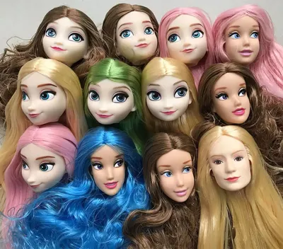 Куклы-Принцессы Disney, Эльза, Анна, Белль, Русалка, редкое лицо, игрушки,  фигурки, коллекционная кукла для девочек, игрушка с длинными волосами, 1/6  головок, игрушка | AliExpress