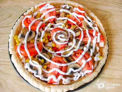 Пицца Куриная с грибами / 30 см - SushiHoll - cуши, роллы и сеты с  доставкой в Днепре