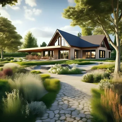 Ландшафтный дизайн дом и участок …» — создано в Шедевруме