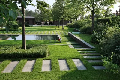 Сад в стиле минимализм, ландшафтный дизайн, фото – Rehouz