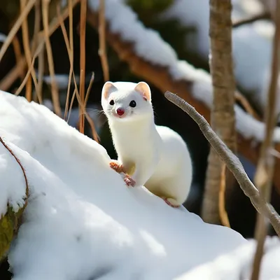 Ласка зимой (Много фото!) - treepics.ru