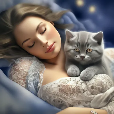 Спокойной ночи, ласковых снов , до завтра ! ~ Открытка (плейкаст)