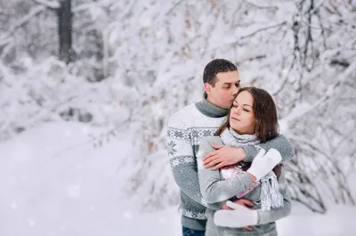 зимняя фотосессия, в зимнем лесу, зима, зимние фотографии, зимняя  фотосессия на улице - The-wedding.ru