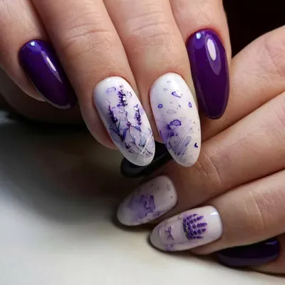 Маникюр с лавандой фото_47 | Дизайнерские ногти, Ногти знаменитостей,  Фиолетовые ногти