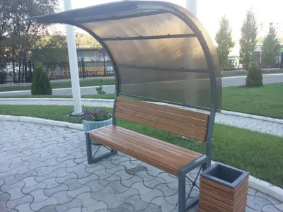 Садово-парковая скамейка Стэлла с навесом 1500х800х600 мм
