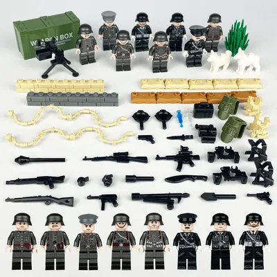Лего солдаты Вторая Мировая Война - Немецкая армия 8 бойцов / военные лего  фигурки - купить с доставкой по выгодным ценам в интернет-магазине OZON  (812338301)