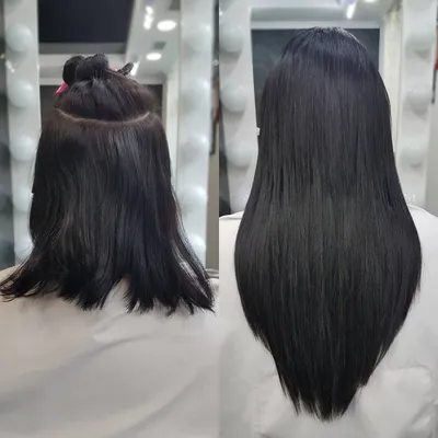 Ленточное наращивание волос фото до и после фотографии