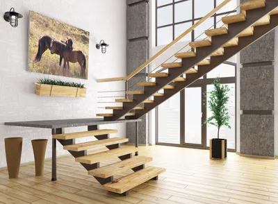 П образные деревянные лестницы с поворотом на 180 градусов купить в Москве  – каталог, цены