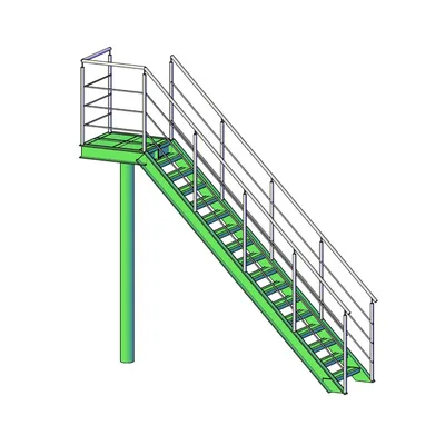 Купить мэжэтажную модульную лестницу Фаворит (с поворотом 90 градусов) марш  высота шага 180 мм