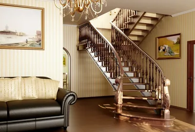 Лестница со вторым светом для частного дома ЛС-1566 - купить в  Санкт-Петербурге, цена от 609000 руб.