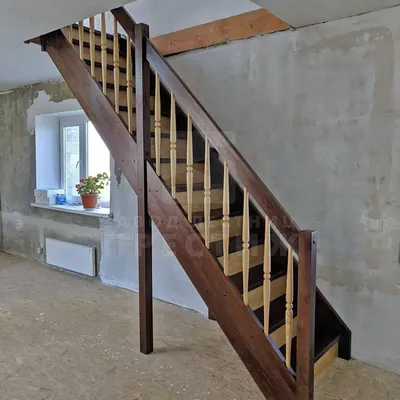 Прямая классическая лестница на тетиве ЛС-1192 - купить в Санкт-Петербурге,  цена от 180000 руб.