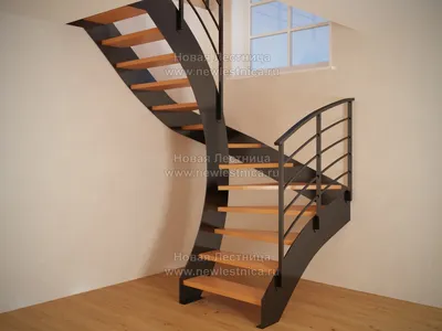 Эксклюзивная лестница на металлических тетивах - Новая Лестница