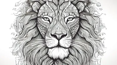 льва с рисунками на морде, картинка льва для раскрашивания фон картинки и  Фото для бесплатной загрузки