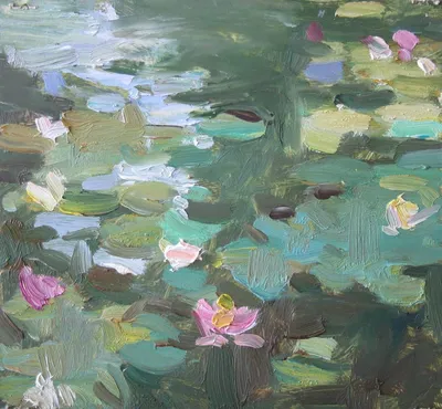 Лилии в пруду» картина Фролова Андрея маслом на холсте — купить на ArtNow.ru