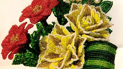 Летние цветы из бисера - мастер-класс с пошаговым фото