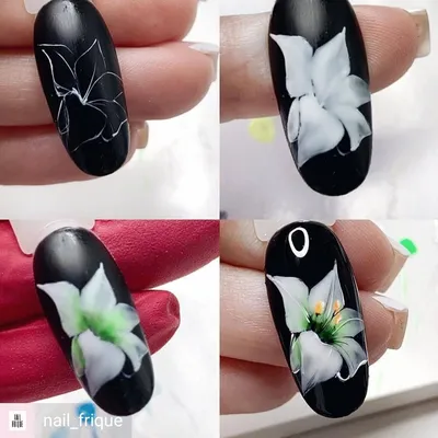 Elena Ivanova on Instagram: “Reposted from @nail_frique - Reposted from  @burenko_tatyana_ - МК Лилия 1. Делаем контур белым … | Nail art, Nail  drawing, Lily nails