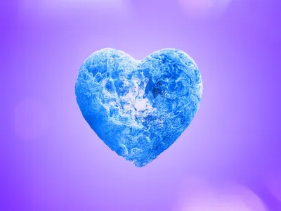 Скачать обои и картинки сердце, голубое, объёмное, сиреневый, лиловый, цвет,  фон для рабочего стола в разрешении 1152x864