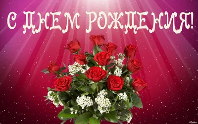 Пожелание с розами на День рождения Люде