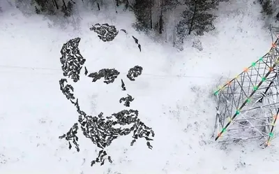 Удивительное видение: Люди на снегу