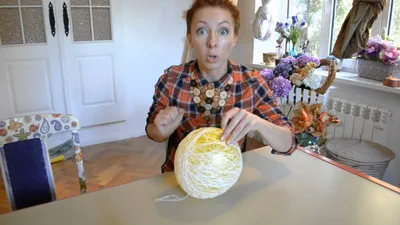 Абажур из ниток своими руками. Раздел: Мастер классы. ВСЕ Буде Handmade -  YouTube