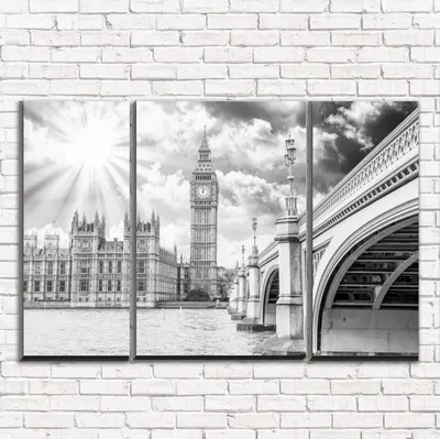 Модульная картина Лондон черно-белый арт. 3-2
