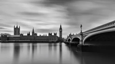 Обои Лондон, черно-белый фон, красота на рабочий стол