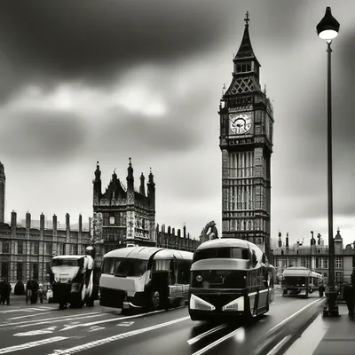 Лондон Черно-белый стиль» — создано в Шедевруме