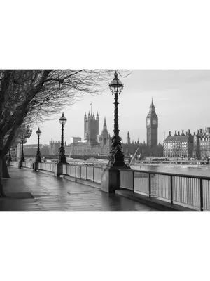 Amelia Фотообои город Лондон, черно-белые. 400х270см.