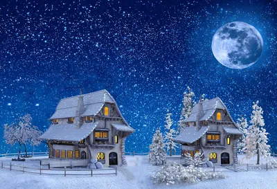 Лунная ночь зимой (42 фото) - 42 фото