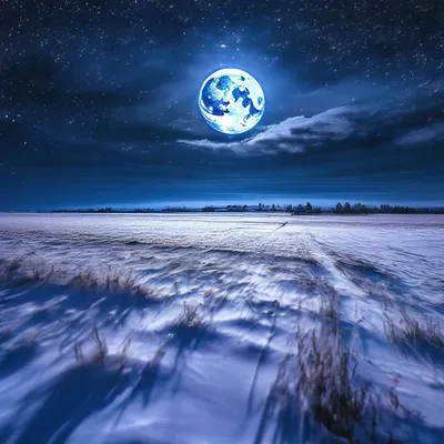 Луна зимой ночью (45 фото) - 45 фото