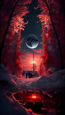 Картинка Луна над зимним лесом » Зима картинки скачать бесплатно (289 фото)  - Картинки 24 » Картинки 24 - скачать картинки бесплатно